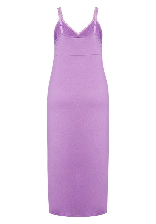 Lace Trim Maxi Sleep Dress, DEWBERRY, alternate image number null
