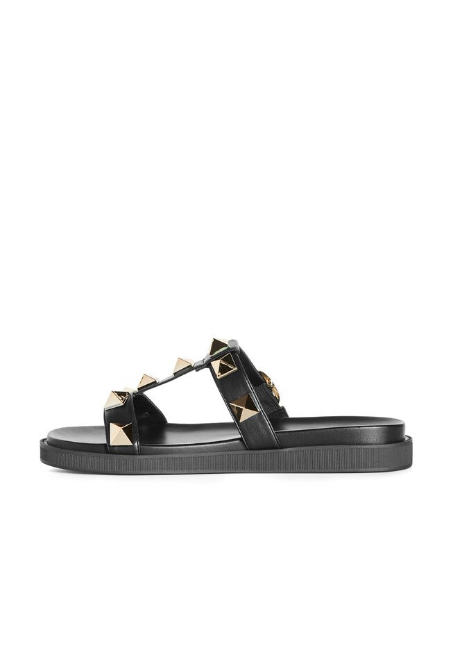 WIDE FIT Totally Spike Slide - black, BLACK, alternate image number null