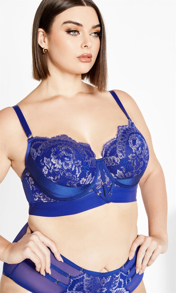 Alexis Underwire Full Cup Contour Longline Bra - cobalt blue, COBALT BLUE, hi-res image number null