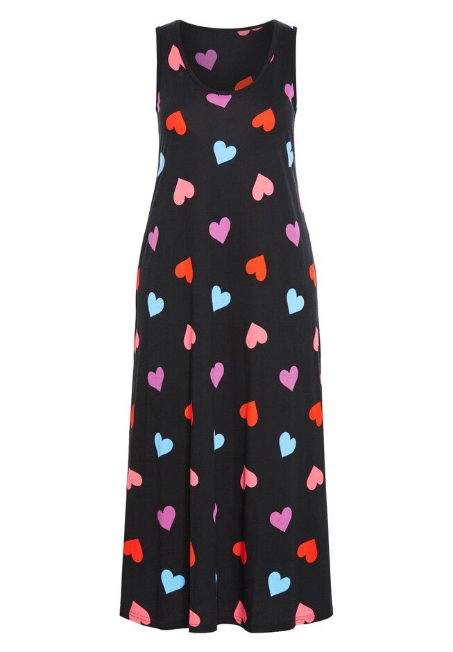 Sleep Heart Maxi Dress, BLACK, alternate image number null