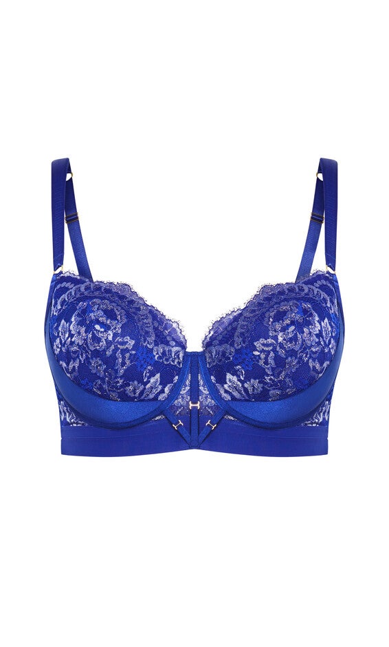Alexis Underwire Full Cup Contour Longline Bra - cobalt blue, COBALT BLUE, alternate image number null