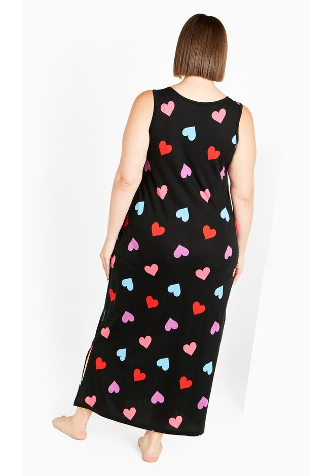 Sleep Heart Maxi Dress, BLACK, on-hover image number null