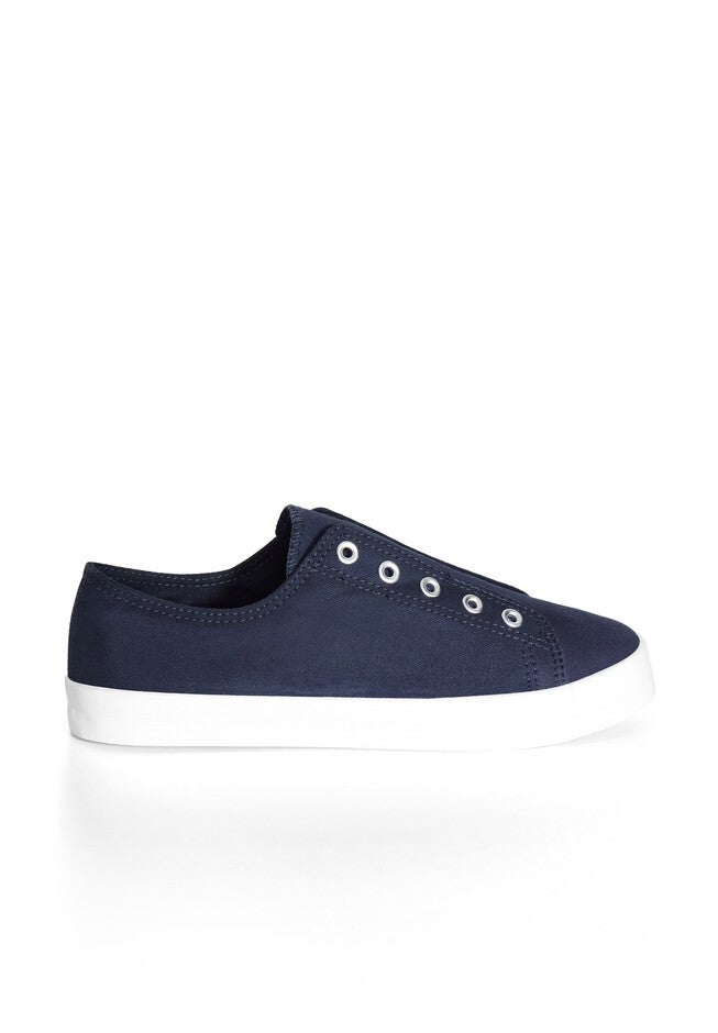 Laceless Sneaker, NAVY, on-hover image number 1