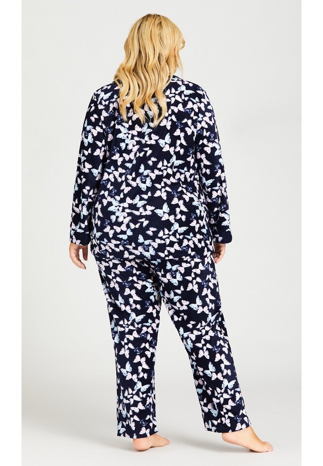 Button Fleece Sleep Top, BUTTERFLY, on-hover image number null