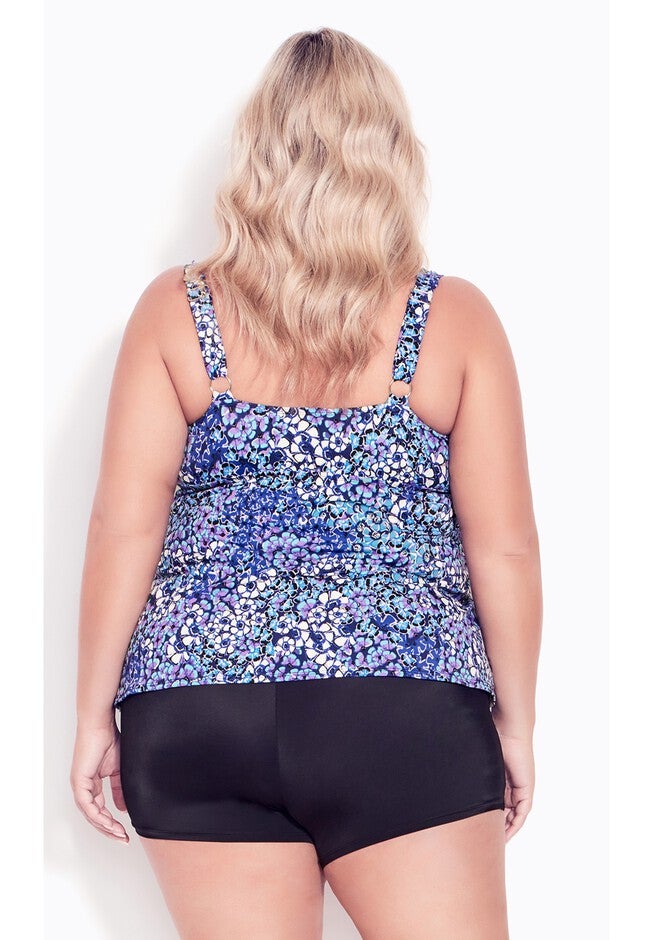 Ruffled Print Tankini Top, LOURDES, on-hover image number null