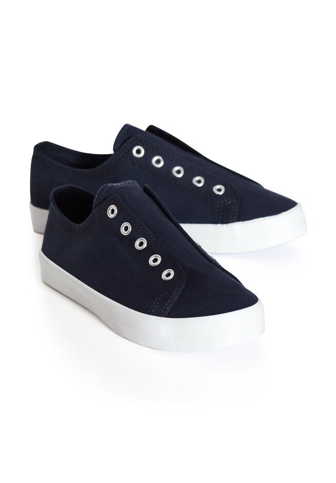 Laceless Sneaker, NAVY, alternate image number 4