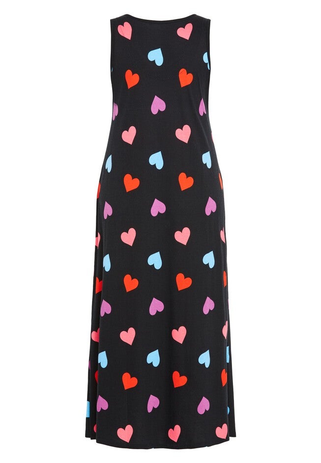 Sleep Heart Maxi Dress, BLACK, alternate image number null