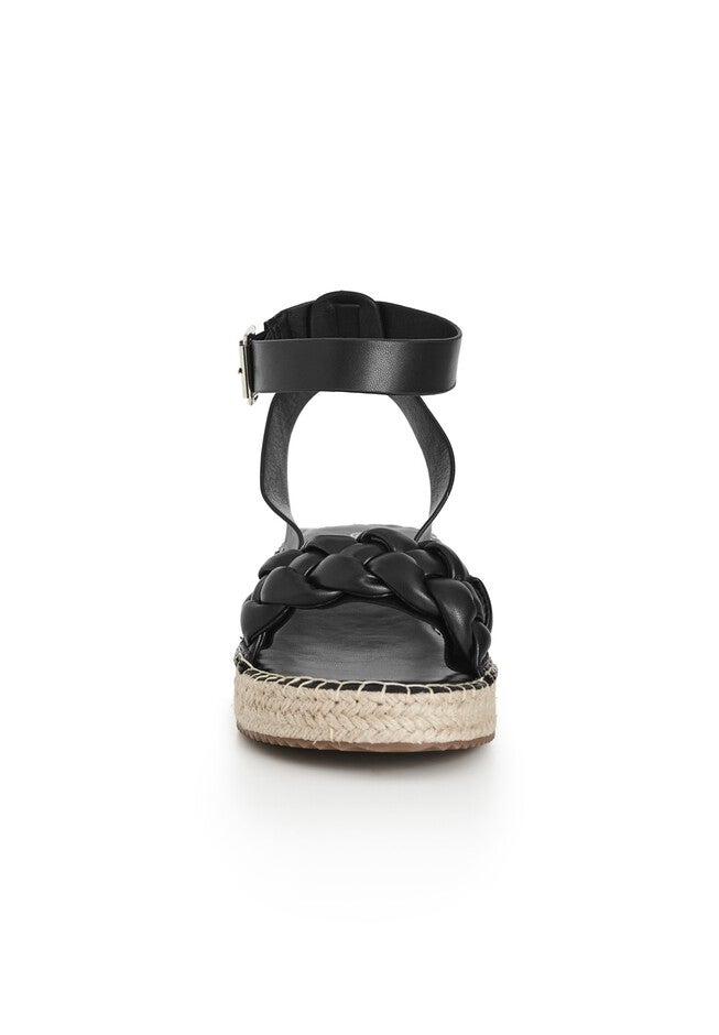 WIDE FIT Plaited Flatform - black, BLACK, alternate image number null