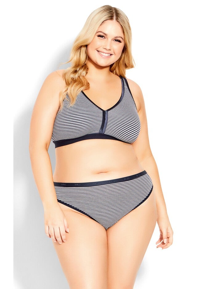 Cotton Stripe Thong, INDIGO STRIPE, hi-res image number 0