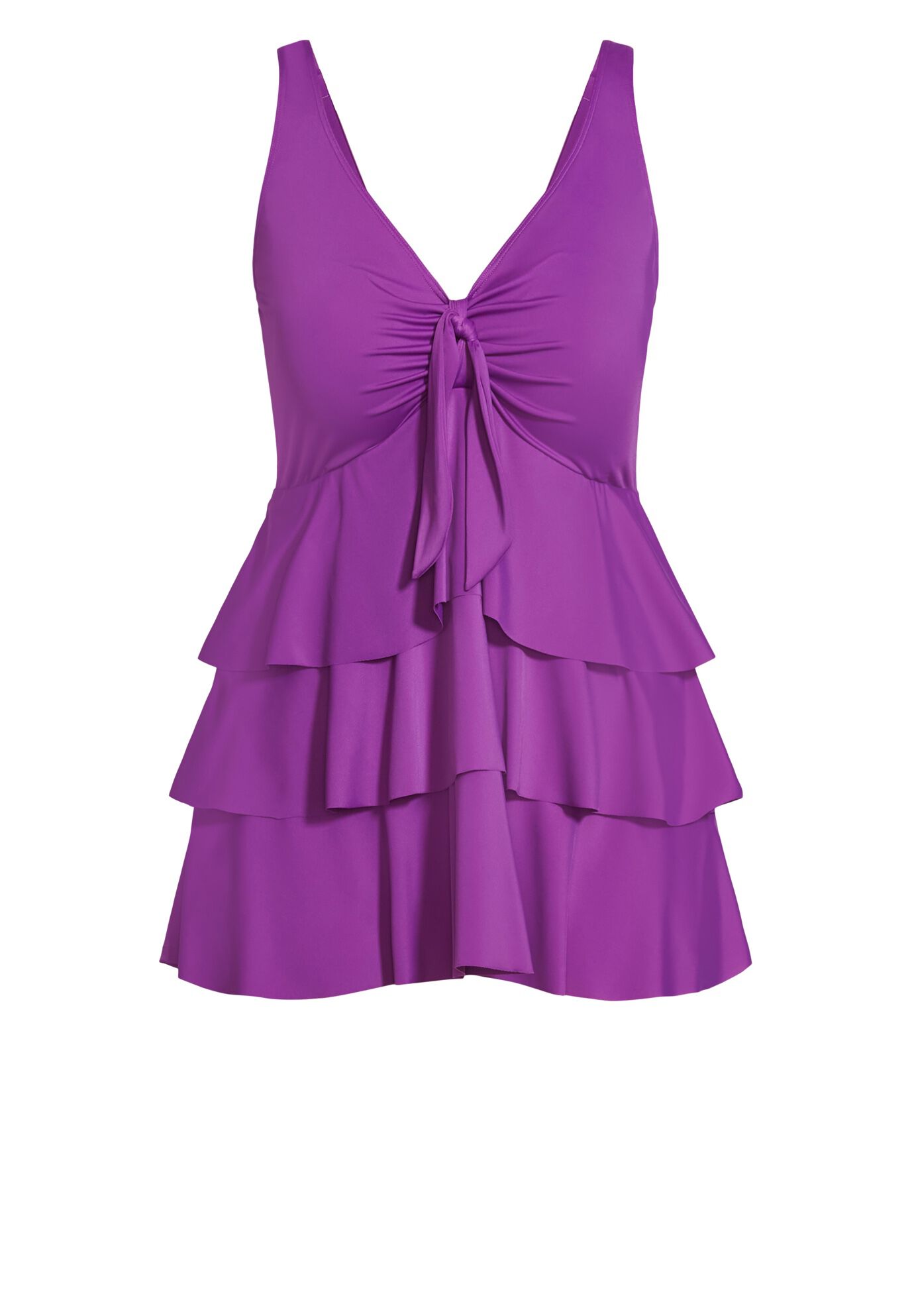 Ruffled Tankini Top, BRIGHT VIOLET, alternate image number 2