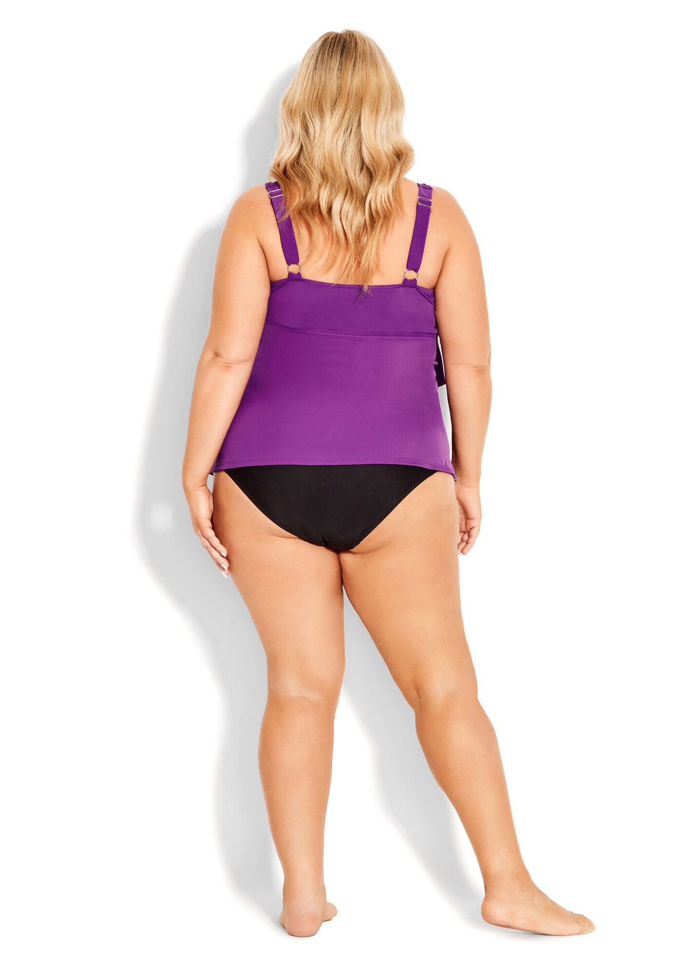 Ruffled Tankini Top, BRIGHT VIOLET, on-hover image number 1