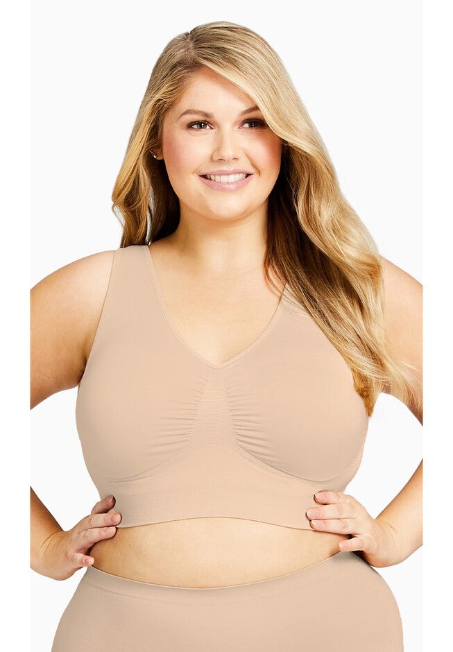 Seamless Wire Free Bra, NUDE, hi-res image number null