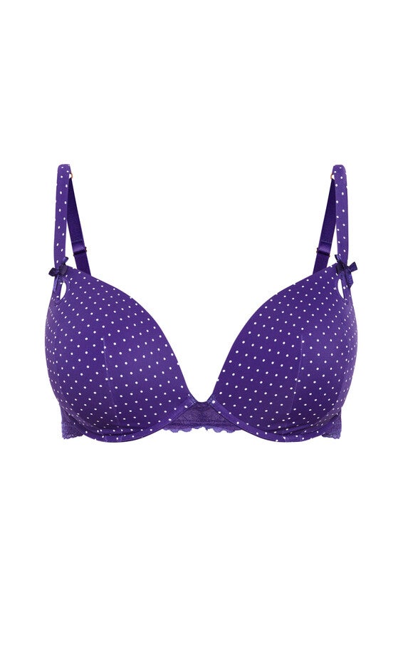 Mounia Push Up Print Bra - purple spot, PURPLE, alternate image number null