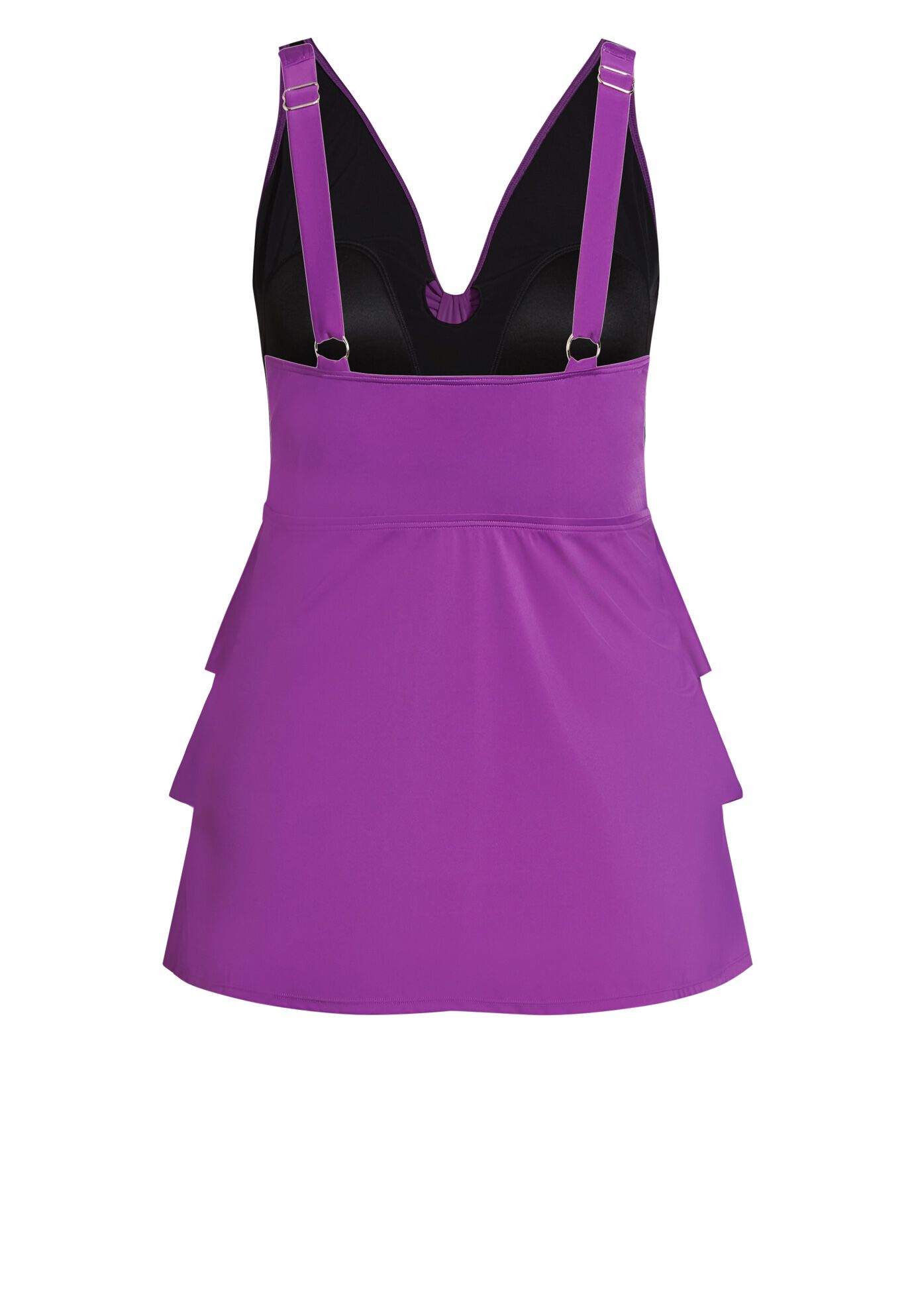 Ruffled Tankini Top, BRIGHT VIOLET, alternate image number 4