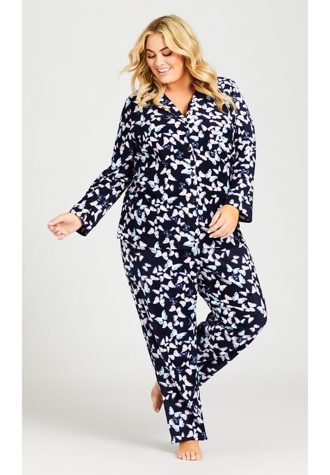 Button Fleece Sleep Top, BUTTERFLY, hi-res image number null