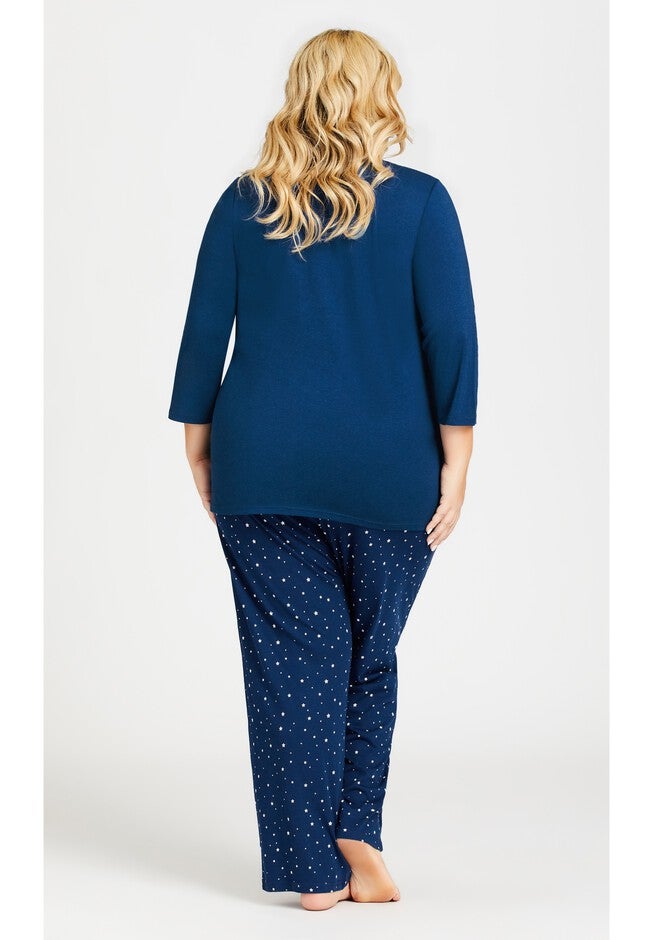 3/4 Sleeve Dream Big Sleep Top, NAVY, alternate image number null