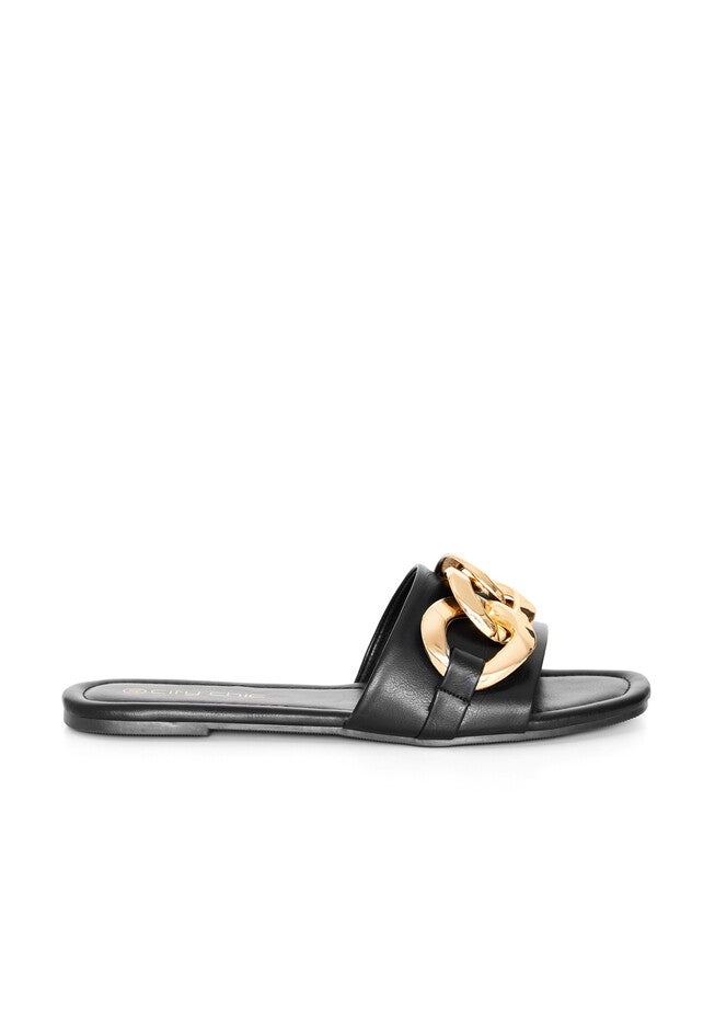 WIDE FIT Faith Slide - black, BLACK, on-hover image number null