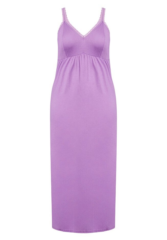 Lace Trim Maxi Sleep Dress, DEWBERRY, alternate image number null