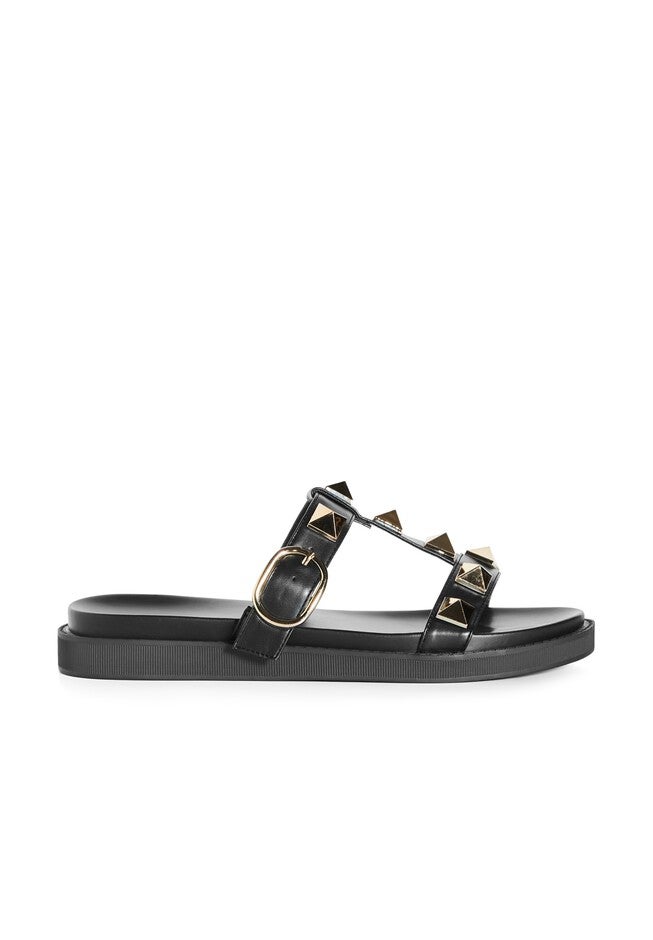 WIDE FIT Totally Spike Slide - black, BLACK, on-hover image number null