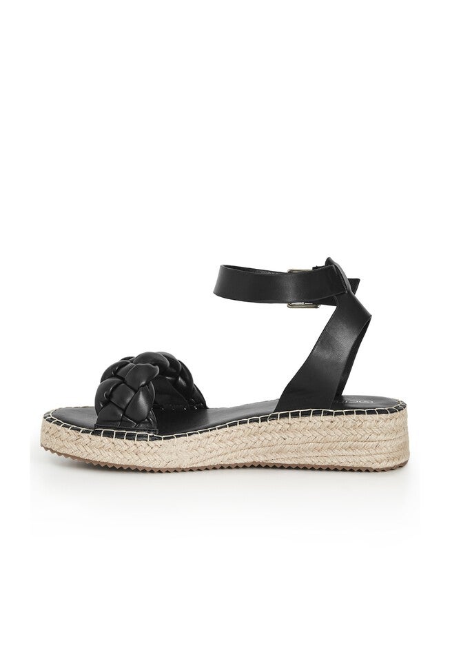 WIDE FIT Plaited Flatform - black, BLACK, alternate image number null