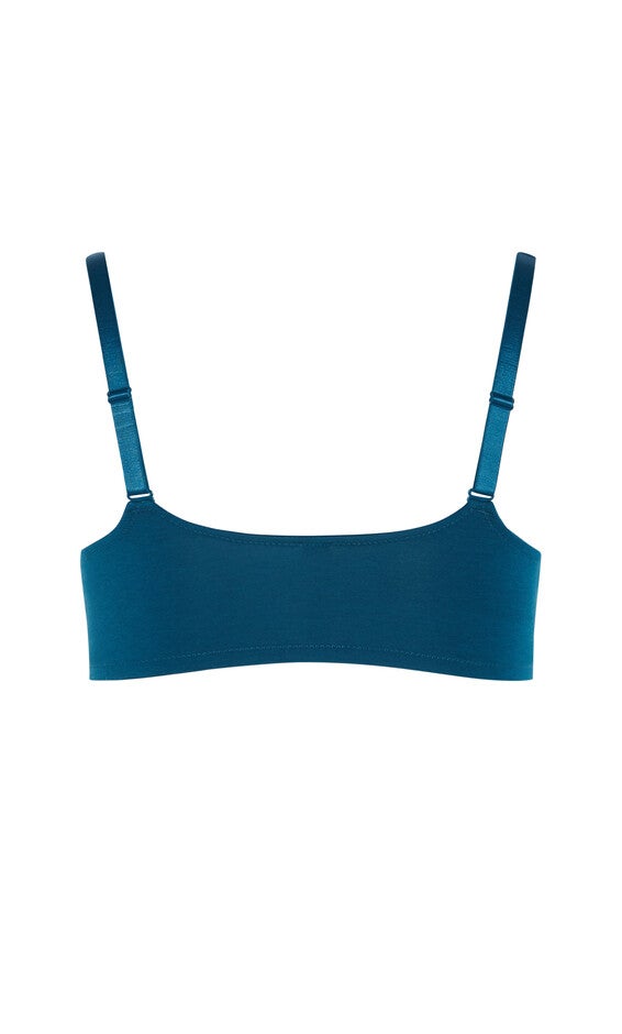 Smooth & Chic Front Close Cotton Push Up Bra - poseidon, BLUE, alternate image number 3