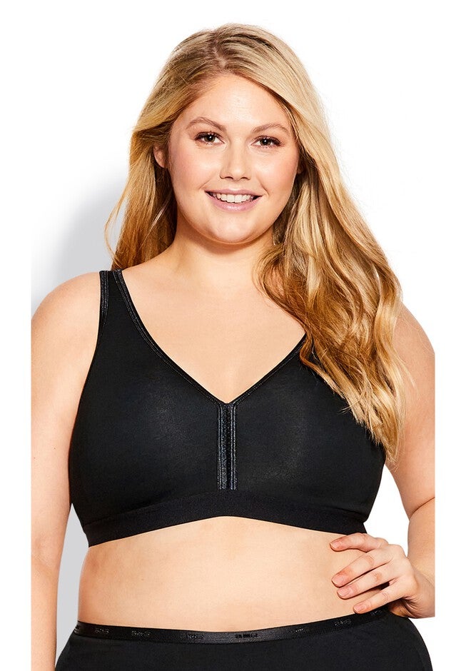 Basic Cotton Bra, BLACK, hi-res image number 0