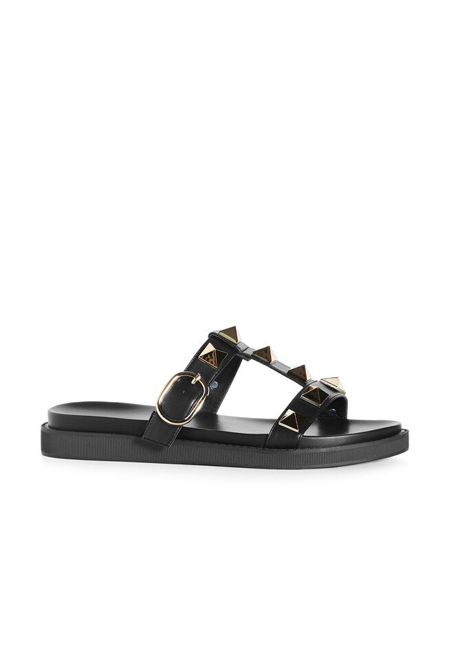 WIDE FIT Totally Spike Slide - black, BLACK, hi-res image number null