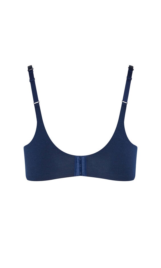 Smooth & Chic Cotton T-shirt Bra - navy, BLUE, alternate image number null