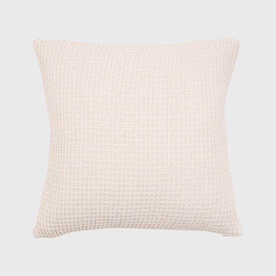 Shiny Waffle Chenille Knit Pillow, WHITE, hi-res image number null