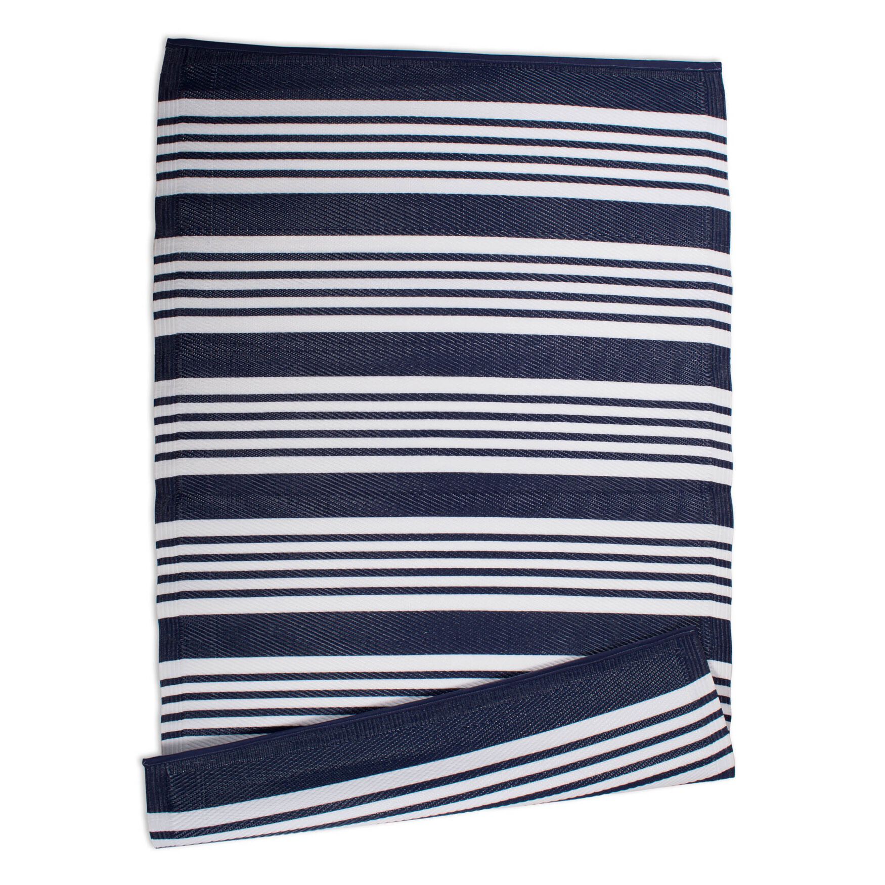 Nautical Blue Multi Stripe Outdoor Rug 4X6 Ft Floor Coverings