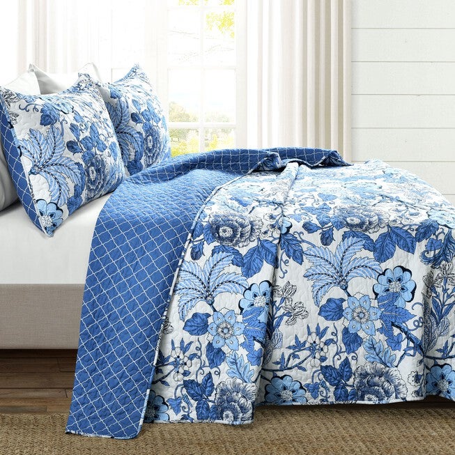 Lush Décor Sydney Quilt Black/Blue 3Pc Set, , alternate image number 12