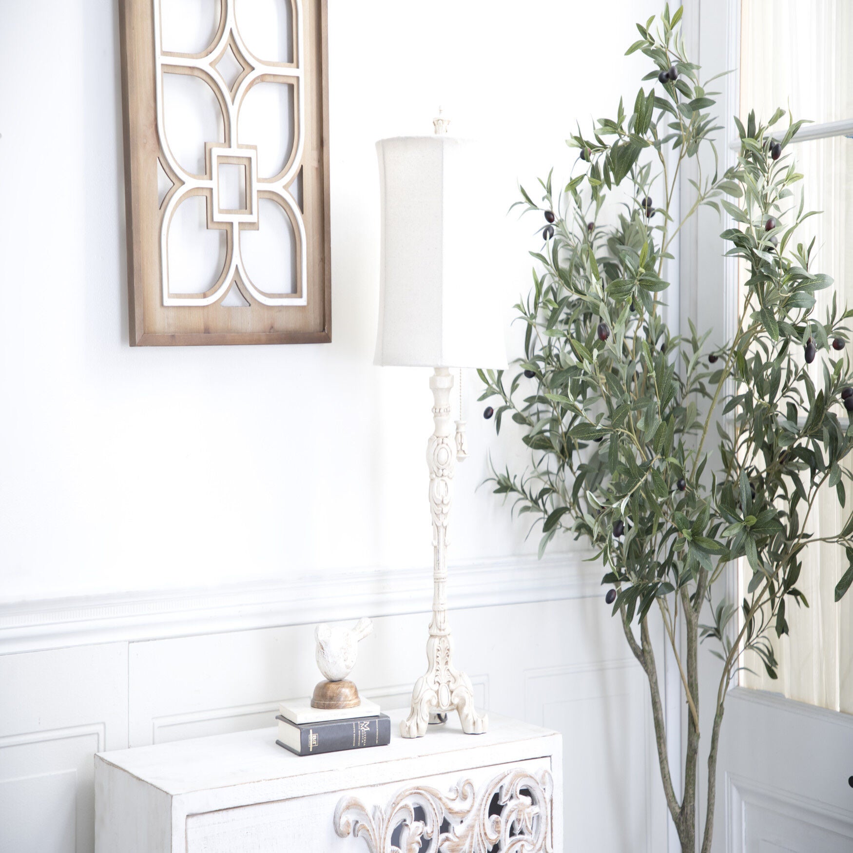 White Polystone Coastal Buffet Lamps, , alternate image number 9