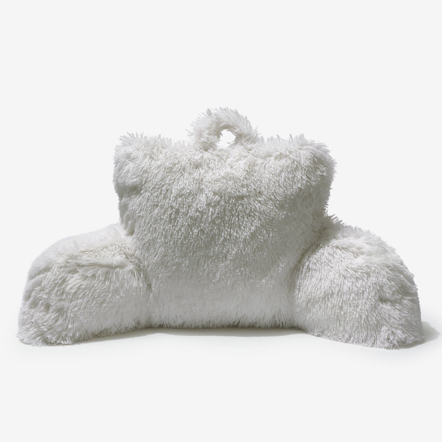 Lola Shaggy Backrest Pillow, WHITE, hi-res image number 0
