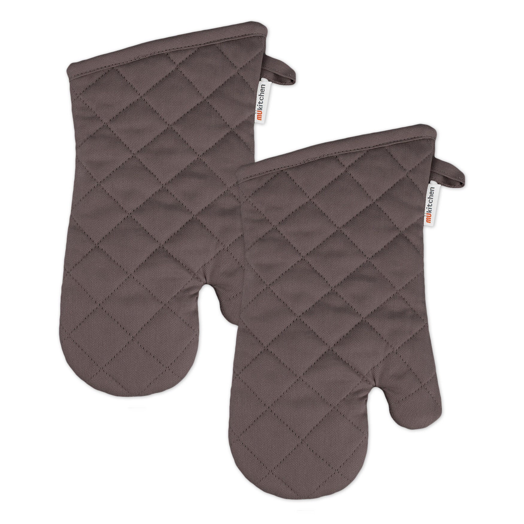 Solid Twill Oven Mitt, Set 2, GRAY, hi-res image number 0