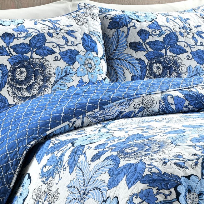 Lush Décor Sydney Quilt Black/Blue 3Pc Set, , alternate image number 11