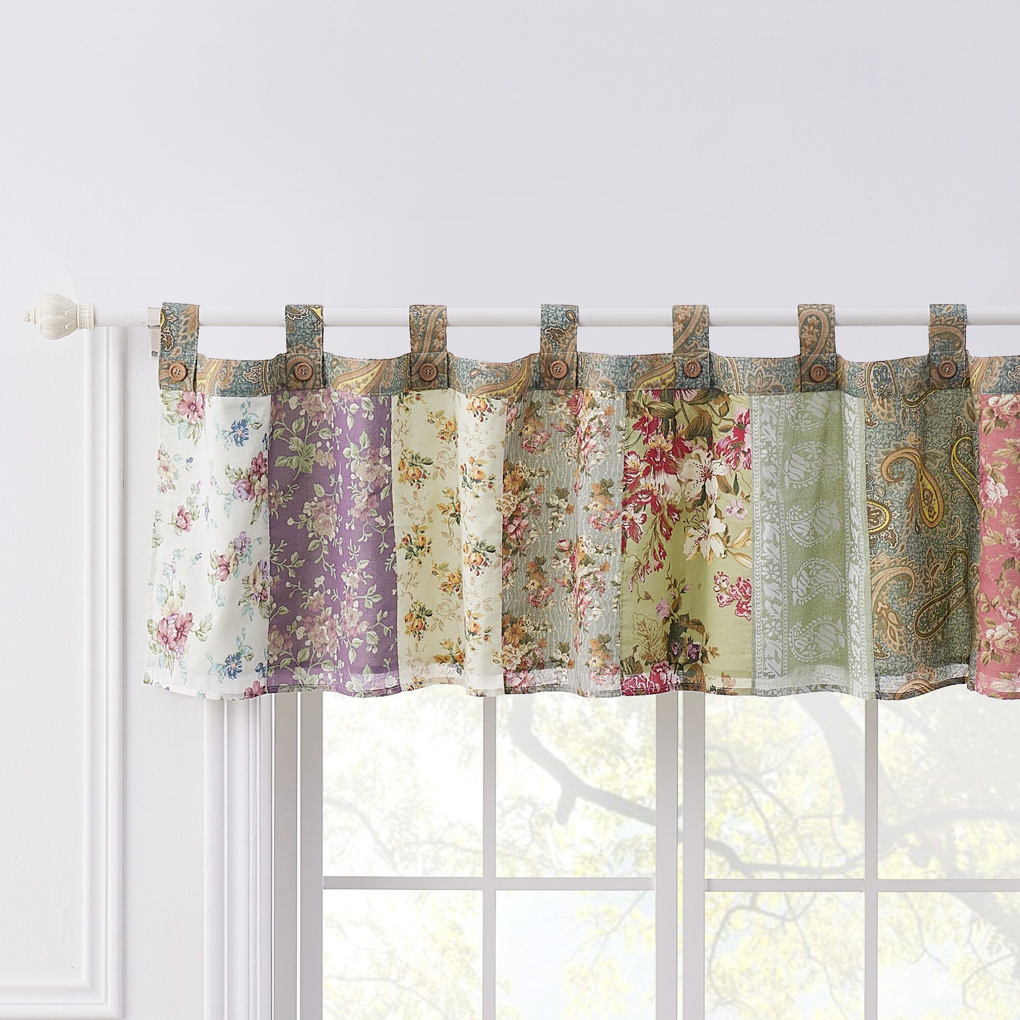 Blooming Prairie Window Valance Curtains, MULTI, hi-res image number 0