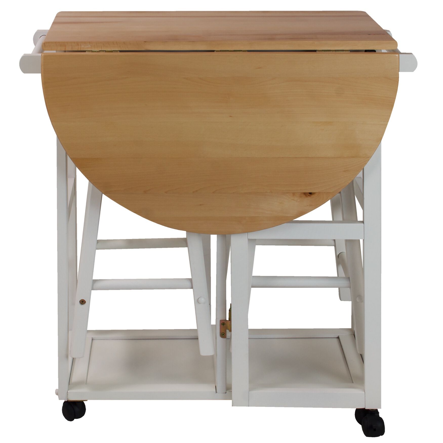 Breakfast Cart with Drop-Leaf Table-White, , alternate image number 3