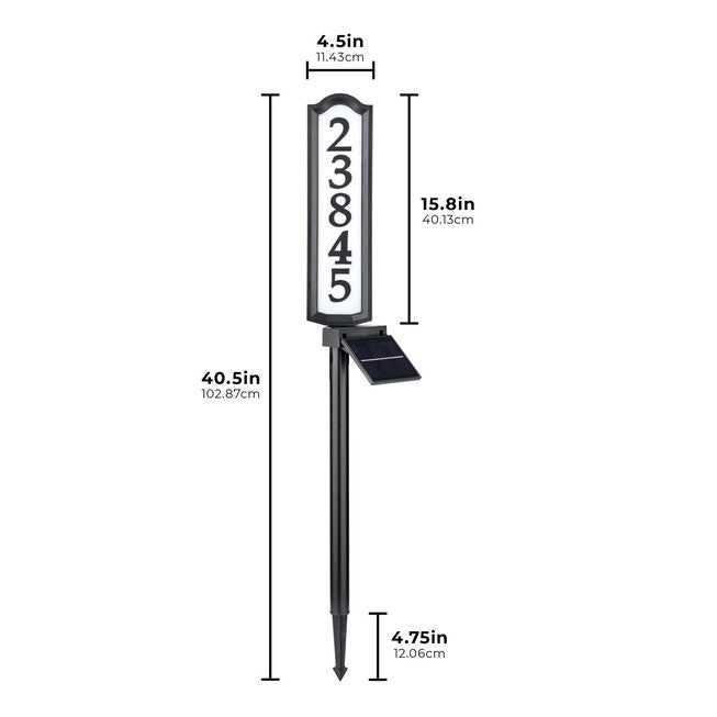 SolarSOLutions™ Aurora Solar LED Address Post, , on-hover image number null