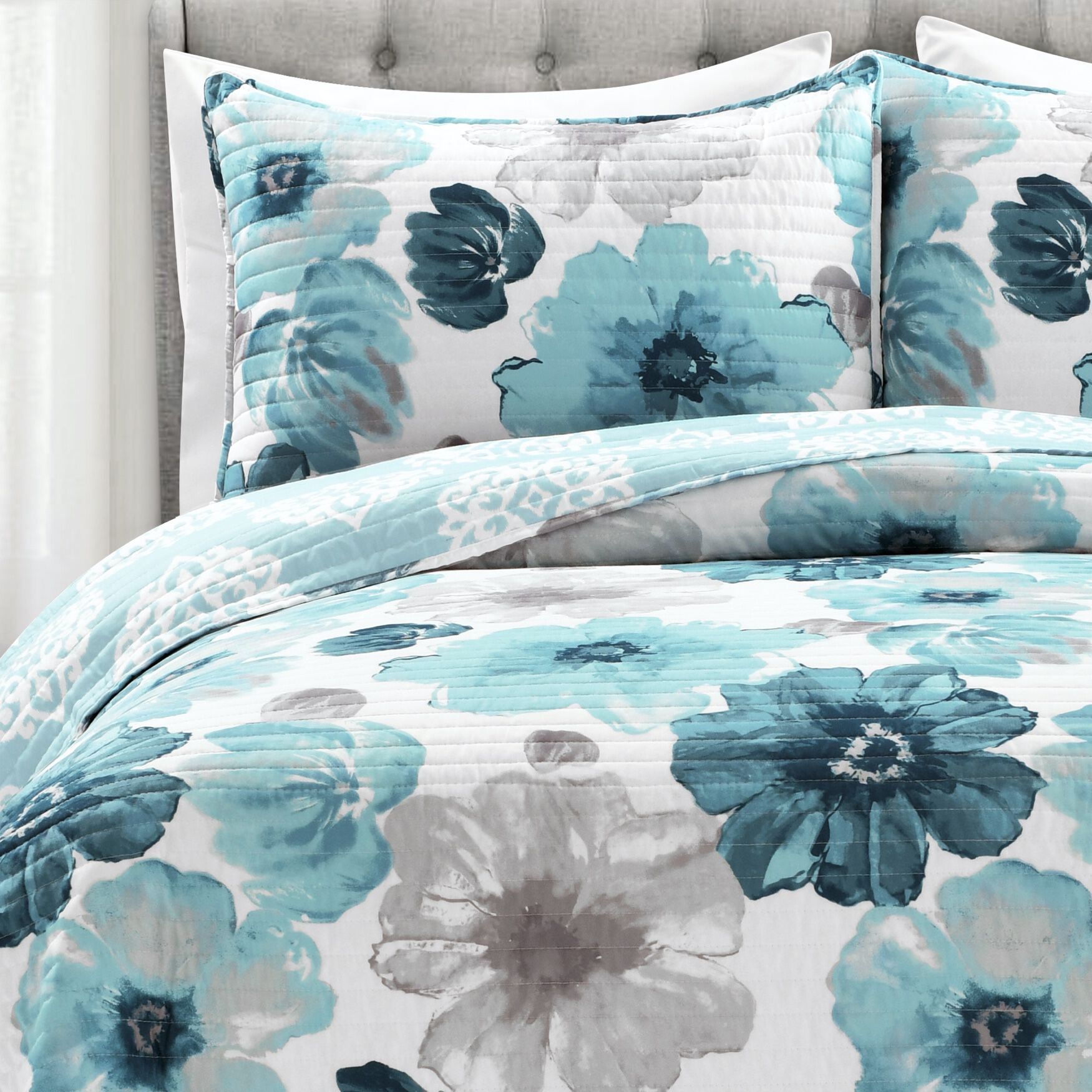 Lush D&eacute;cor Leah Quilt Blue 3Pc Set, , alternate image number 3