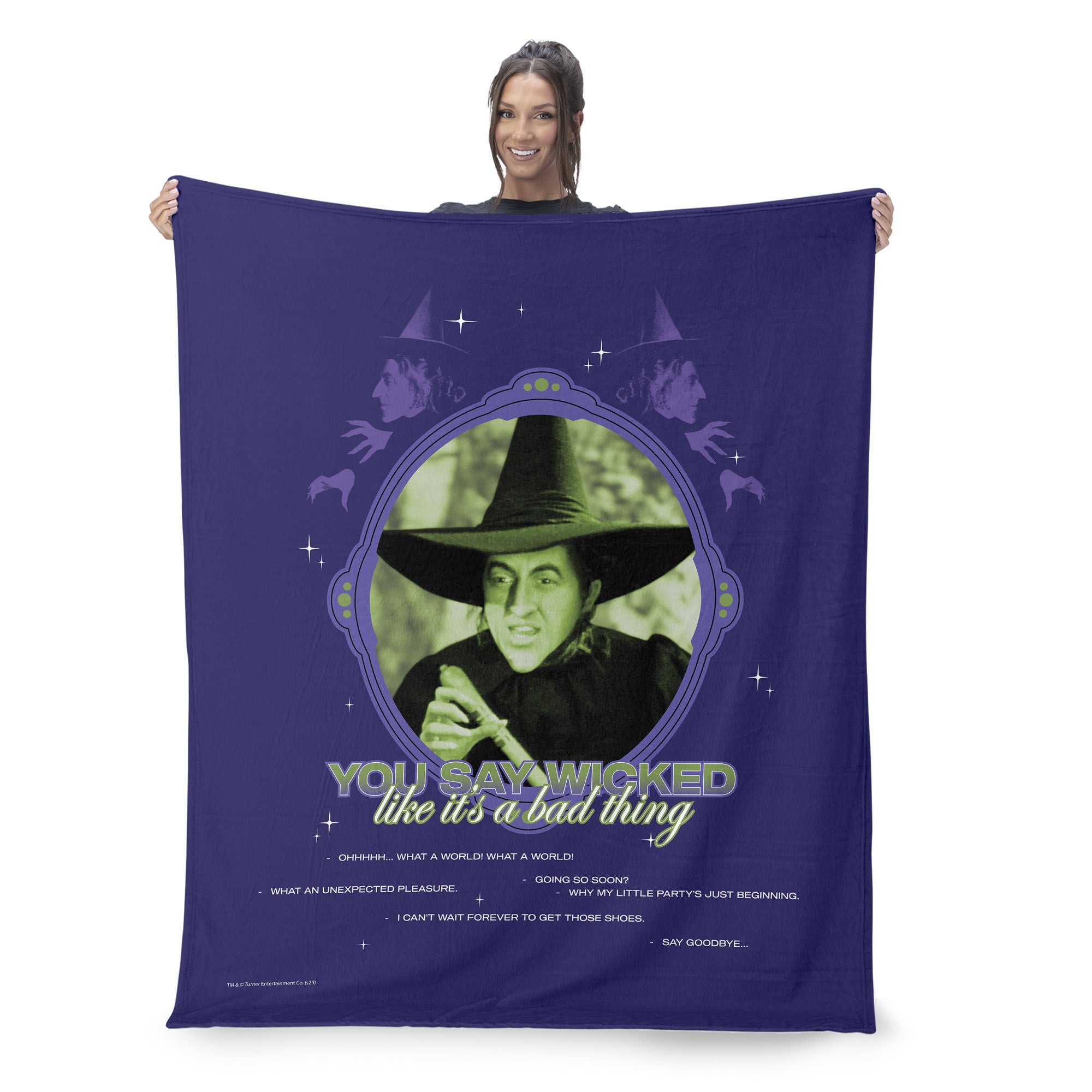 Warner Bros. The Wizard of Oz Wicked Bad Silk Touch Throw Blanket 50x60 Inches, PURPLE, on-hover image number 1