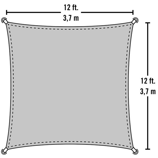 Shade Sail Square - Heavyweight 16 x 16 ft. Sand, , alternate image number 8
