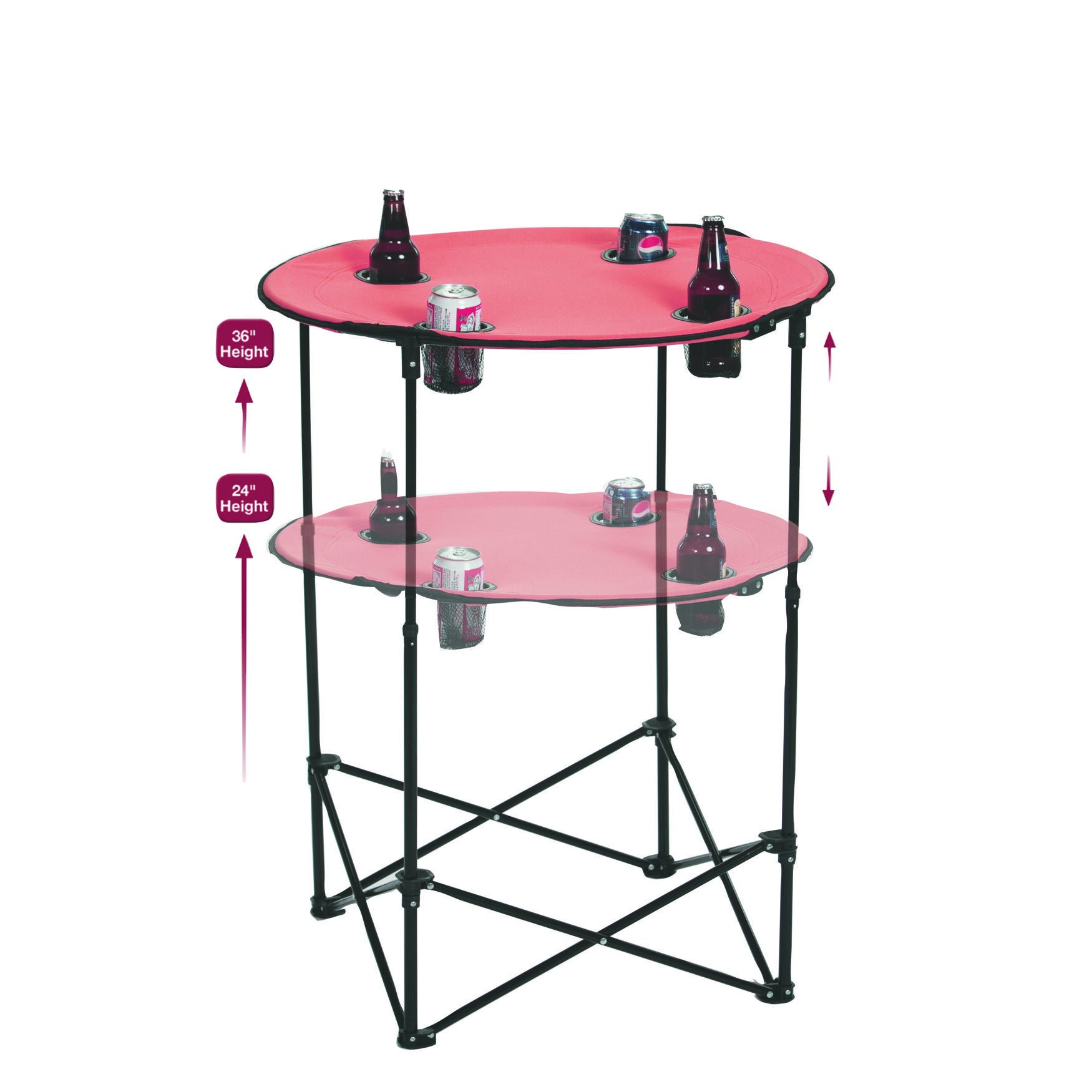 Portable Round Tailgate Table, ORANGE, hi-res image number 0