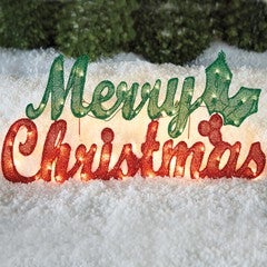 Pre-Lit Merry Christmas Sign