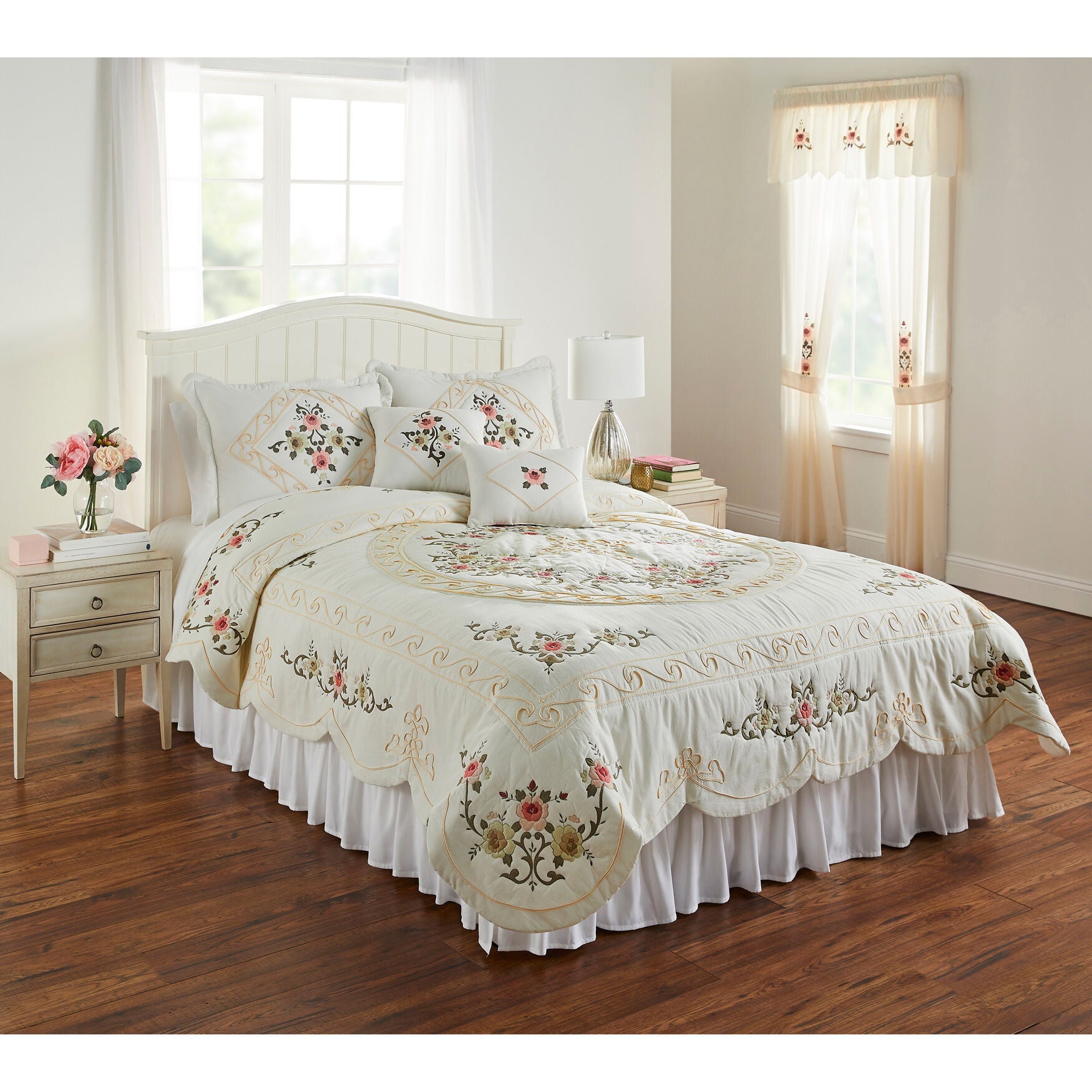 Ava Oversized Embroidered Cotton Quilt Collection, , hi-res image number 0