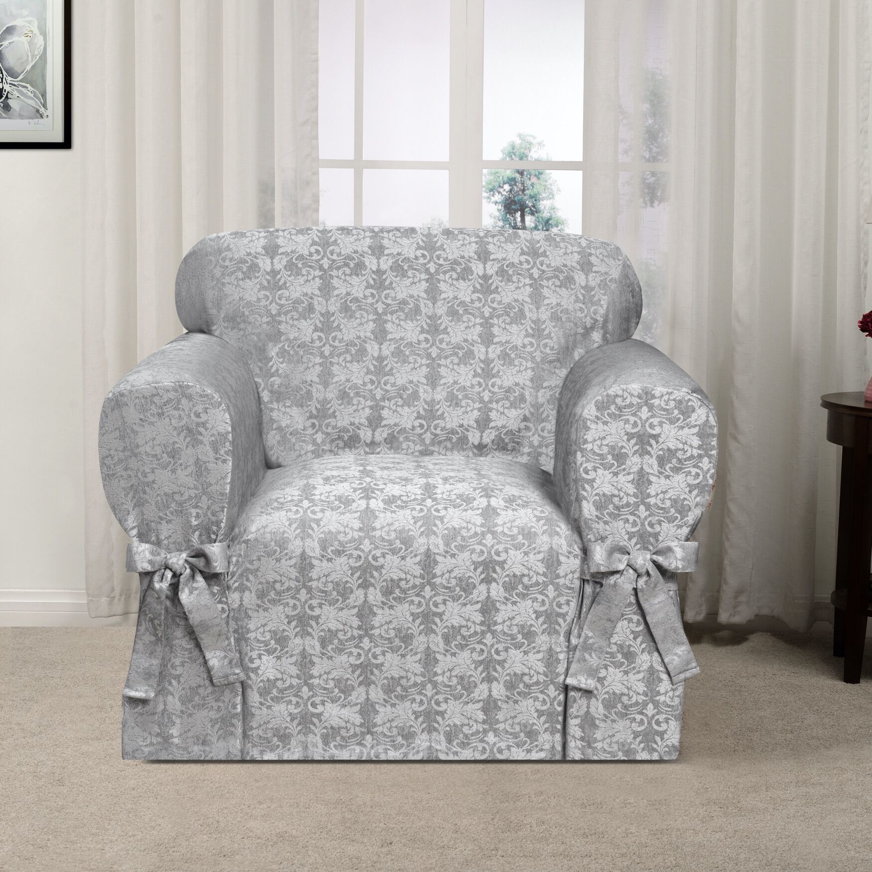 Kathy Ireland Desert Skies Chair Cover, GREY, hi-res image number 0