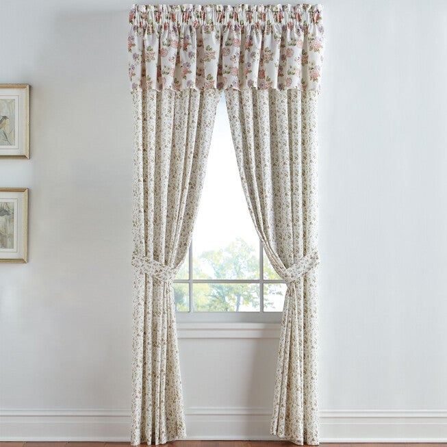 Alexis Panel Set with Tiebacks, ECRU ROSE, hi-res image number null