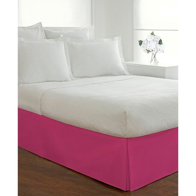 Luxury Hotel Classic Tailored 14 inches Drop Pink Bed Skirt, PINK, hi-res image number 0