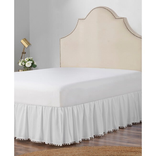 Belles & Whistles Pom Pom Trim 15 inches Drop Bed Skirt, , alternate image number 4