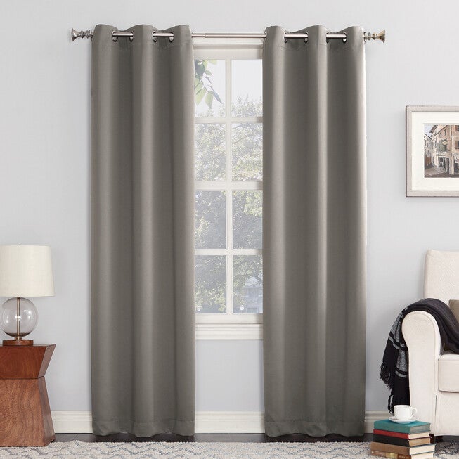 Sun Zero Blackout Greenwich Grommet Panel, GREY, hi-res image number null