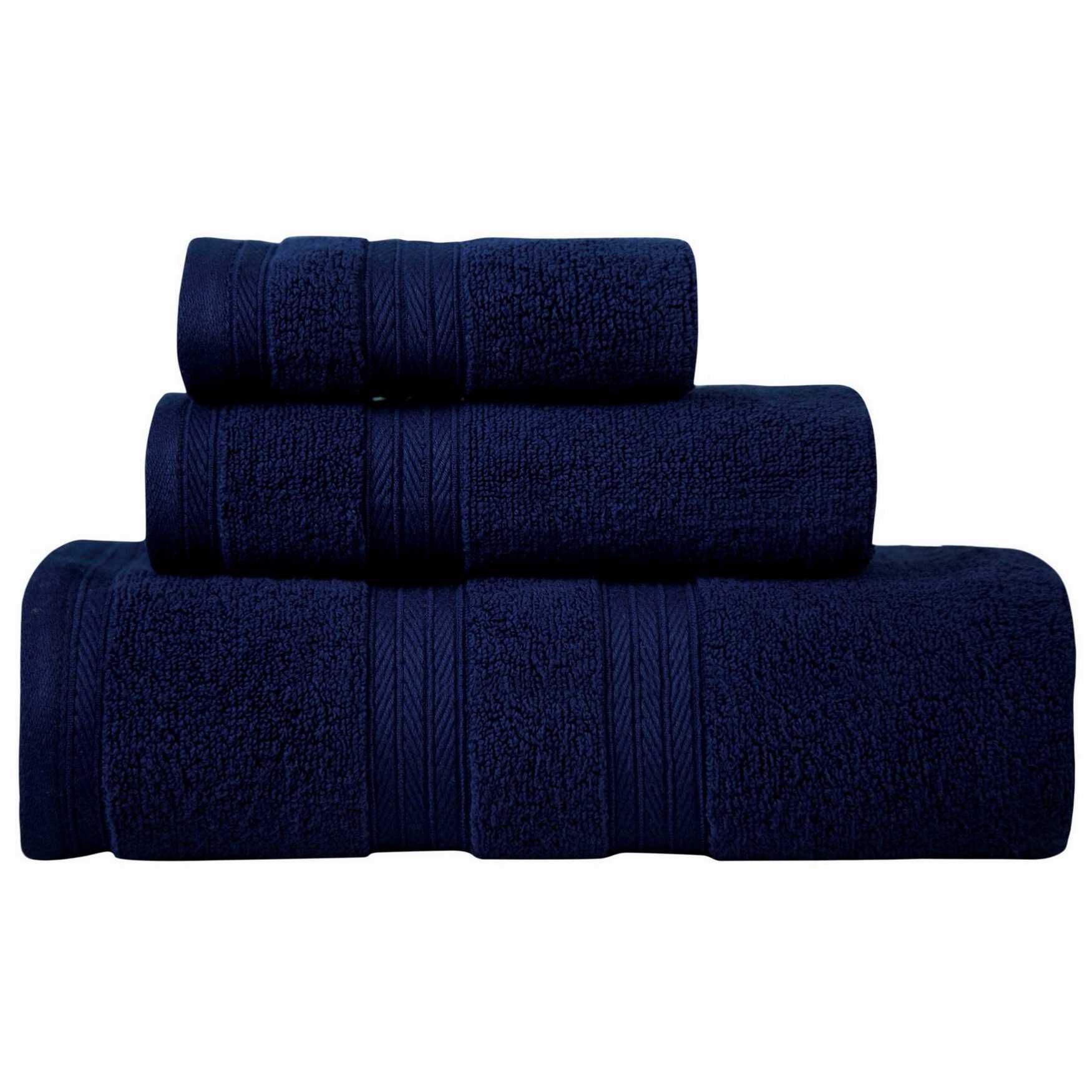 Waterford 3 Piece Bath Rug and Towel Collection, NAVY, hi-res image number 0